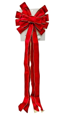 MAXI 3D bow red velvet gold edge (RF0555)