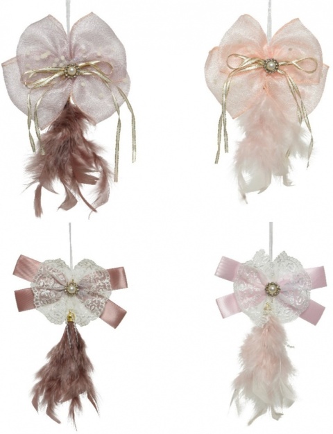 Kokarda ozdobna z koronką i piórami 4kolory (634945)-20%