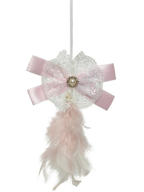 Kokarda ozdobna z koronką i piórami 4kolory (634945)-20%