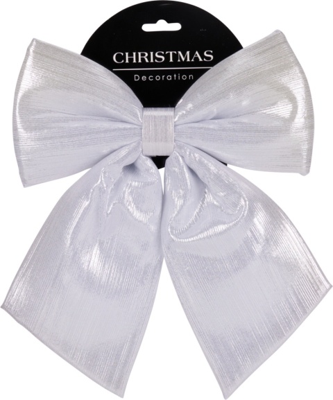 Silver ribboned foam bow, medium size, 28x28cm (513069)