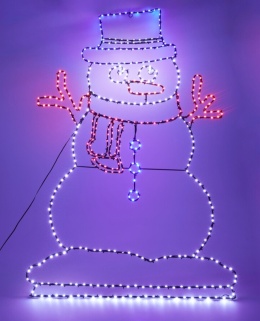 Snowman outline 117cm with flash, colorful timer (AXT100060)