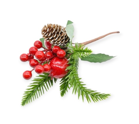 Twig 22cm spade wild rose and fly agaric (CV34037)