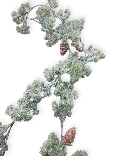 Snow-covered garland 180cm larch with cones (519196)