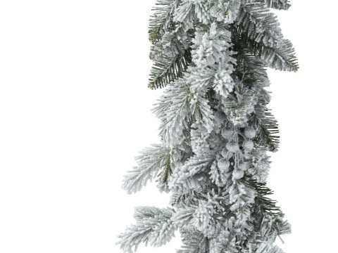 Frosted garland 270cm pine cones and blue fruits (685074)