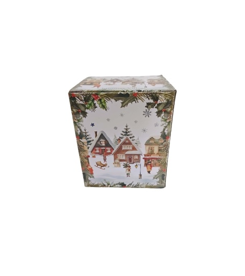 Christmas Village porcelain mug with infuser, decorative box