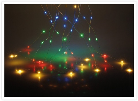 Lampki na druciku 200LED wiązka 10*200cm kolor. 240V wew/zew (228268)