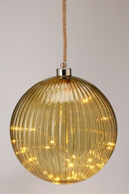 Glass ball 20cm transparent green 30LED (AAB201220)