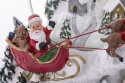 Water ball 12cm music box + reindeer sleigh with Santa Claus (147785)