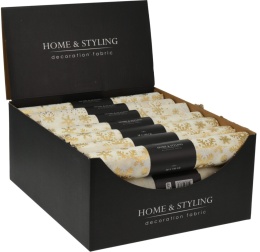 Decorative material ecru gold snowflakes (516628)