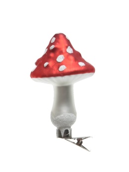 Glass toadstools on a clip, high, set of 3 (129241)