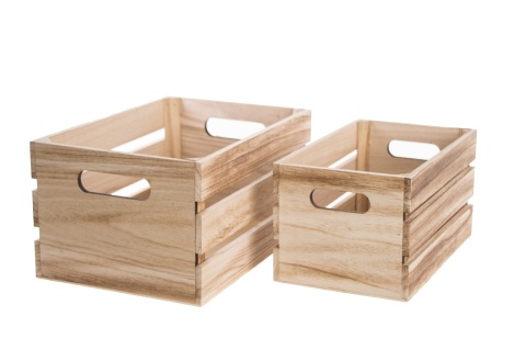 Set of 2 wooden boxes (ART20812)