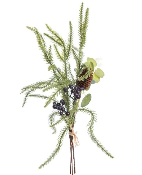 Set of 3 twigs mix PE picks 41cm cones + navy blue fruits (OZB07308)