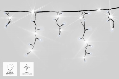 LED icicle curtain outdoor thick cable 100L + socket cold white + flash cold white (25-332) 4.8m/6W