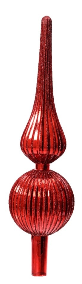 Fluted glass spike, red, shiny (170224)