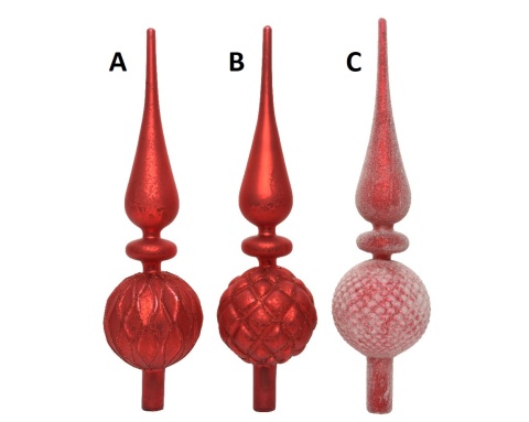 Szpic szkl. rustykalny czerwony 31cm fi 8cm 3wz. (170008) zb.12