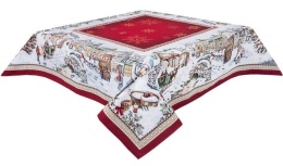 Chenille Gobelin Tablecloth Square 137×137 cm - Christmas Tale (840-3805)