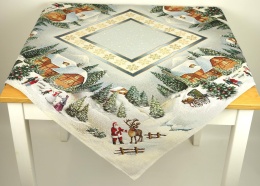 Obrus gobelinowy Eden 100x100cm Świąteczne miasteczko (SW247)