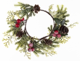 PU wreath for candle red fruits (158336)