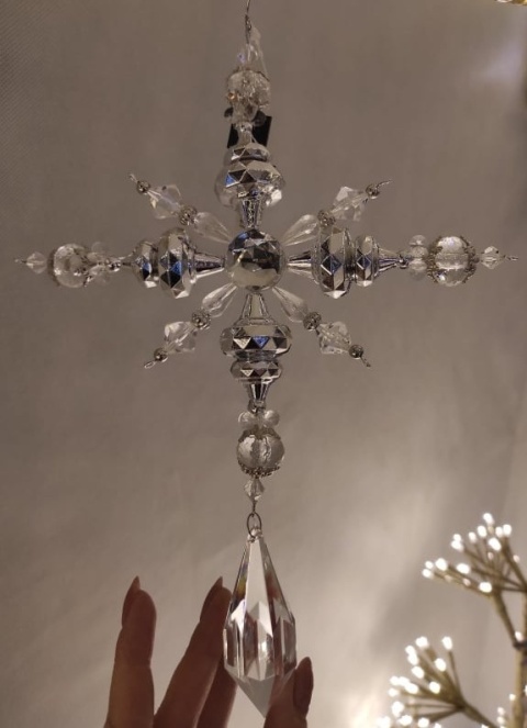 Zawieszka gwiazda akrylowa maxi z soplem 32*20cm (PS0381)-30%