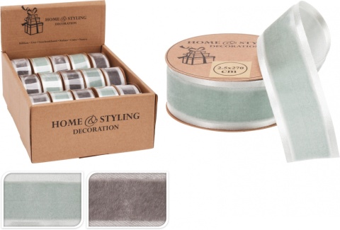 Wstążka na szpuli welurowa 2kolory (053679)-20%