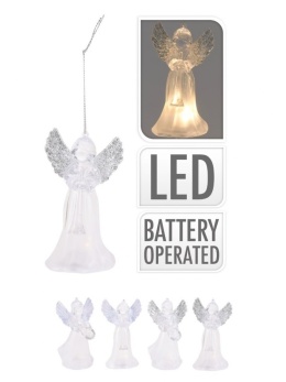 Zawieszka aniołek akryl mały LED 4wzory (AX5304370)-20%