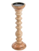 Candlestick 37cm exotic wood India (6663)